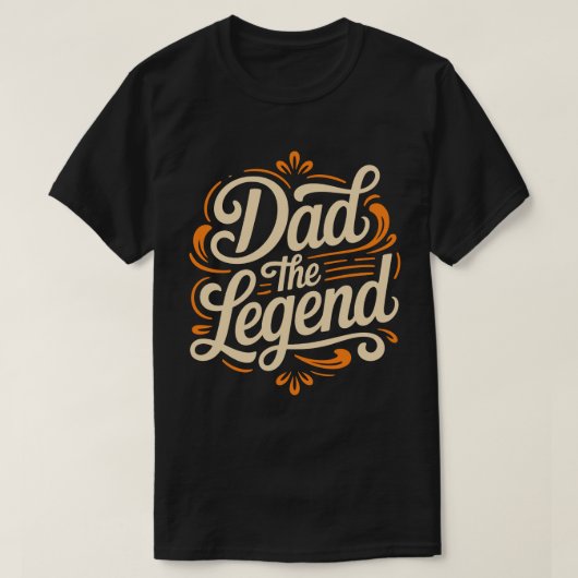 Dad The Legend Calligrafie T-shirt (Design voorkant)