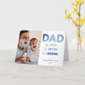 DAD The Man Myth Legend Blue Photo Fathers Day Kaart (Gele Bloem)