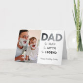 DAD The Man Myth Legend Grey Photo Happy Birthday Kaart (Voorkant)
