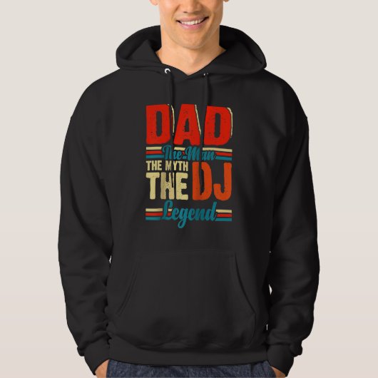 Dad The Man The Myth The DJ Legend Raglan Baseball Hoodie (Voorkant)