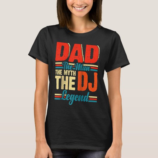Dad The Man The Myth The DJ Legend Raglan Baseball T-shirt (Voorkant)
