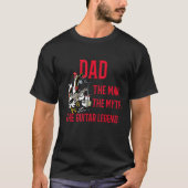 Dad The man the myth the Guitar legend rooster Mus T-shirt (Voorkant)