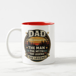 Dad The Man The Myth The Legend Funny Father Gift  Tweekleurige Koffiemok