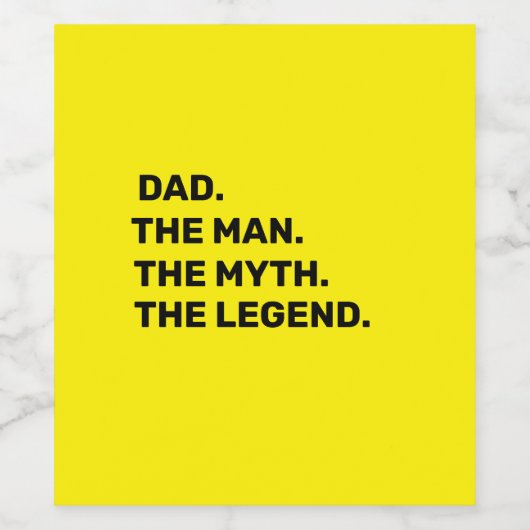 dad, the man, the myth, the legend wijn etiket (Enkel label)