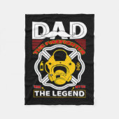 Dad The Myth Legend Fireman Gift Proud Firefighter Fleece Deken (Voorkant)