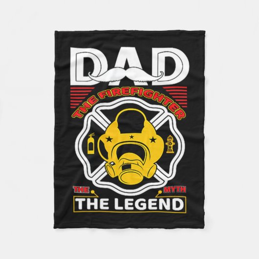 Dad The Myth Legend Fireman Gift Proud Firefighter Fleece Deken (Voorkant)