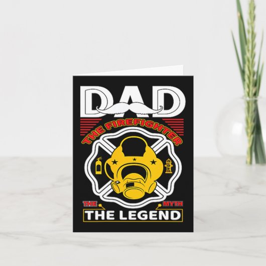 Dad The Myth Legend Fireman Gift Proud Firefighter Kaart (Voorkant)