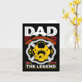 Dad The Myth Legend Fireman Gift Proud Firefighter Kaart (Gele Bloem)
