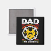 Dad The Myth Legend Fireman Gift Proud Firefighter Magneet (Voorkant / Achterkant)