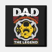 Dad The Myth Legend Fireman Gift Proud Firefighter Magneet (Voorkant)