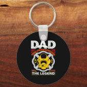 Dad The Myth Legend Fireman Gift Proud Firefighter Sleutelhanger (Voorkant)