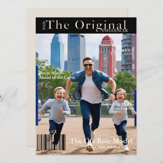 Dad: The Original Influencer' Magazine Hoesje Kaar (Voorkant / Achterkant)