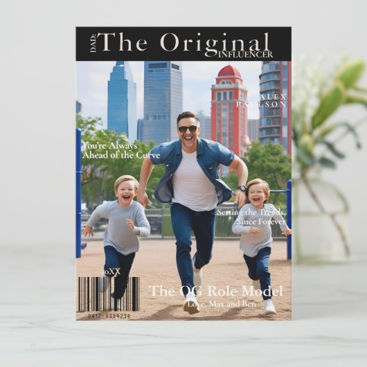 Dad: The Original Influencer' Magazine Hoesje Kaar (Staand voorkant)