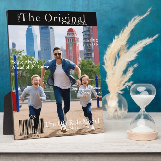 Dad: The Original Influencer' Magazine Hoesje Kaar Fotoplaat (Zijkant)