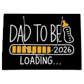 Dad To Be 2026 Promoted to Daddy New Father Groot Cadeauzakje (Voorkant)
