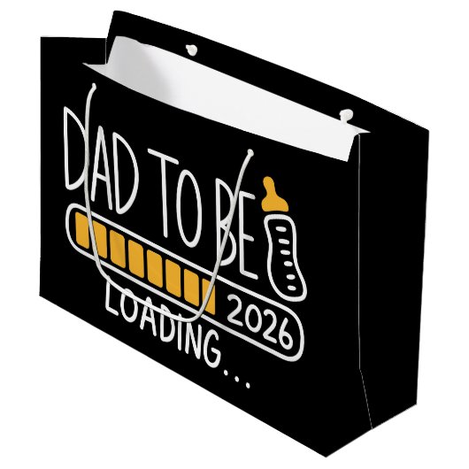 Dad To Be 2026 Promoted to Daddy New Father Groot Cadeauzakje (Voorkant Gekanteld)