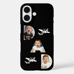 DAD Typografie, Foto Cadeaus, Zwart,Minimalistisch iPhone 16 Hoesje