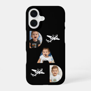 DAD Typografie, Foto Cadeaus, Zwart,Minimalistisch iPhone 16 Hoesje