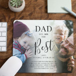 'DAD', u bent de beste naam en het belang van de p Muismat<br><div class="desc">Moderne foto en citaat 2 foto muismat voor papa's, met 2 afbeeldingen naar keuze, die gemakkelijk kunnen worden gedownload van een computer of uw telefoon, de tekst 'DAD you are the Best' in een elegant kalligrafiescript, uw kindernaam / -namen en een offerte die kan worden aangepast zodat het uniek en...</div>