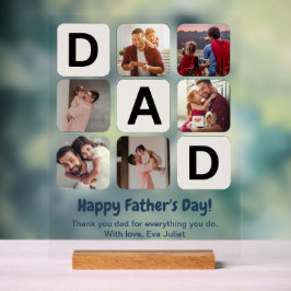 Dad Vaderdag Photo Collage Acryl Teken Bord