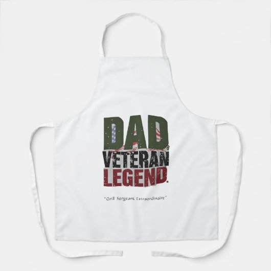 Dad Veteran Legend Apron – BBQ Hero Gift Schort (Voorkant)