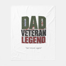 Dad Veteran Legend Blanket - Custom Hero Gift