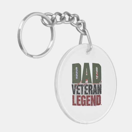 Dad Veteran Legend Keychain – Custom Pocket Gift (Voorkant Links)