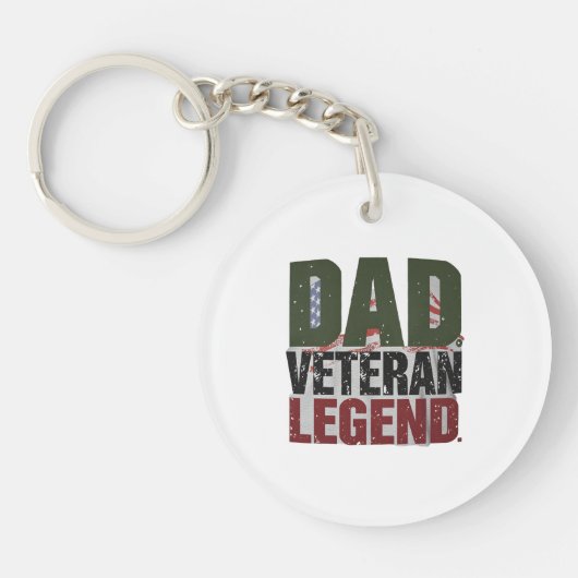 Dad Veteran Legend Keychain – Custom Pocket Gift (Voorkant)