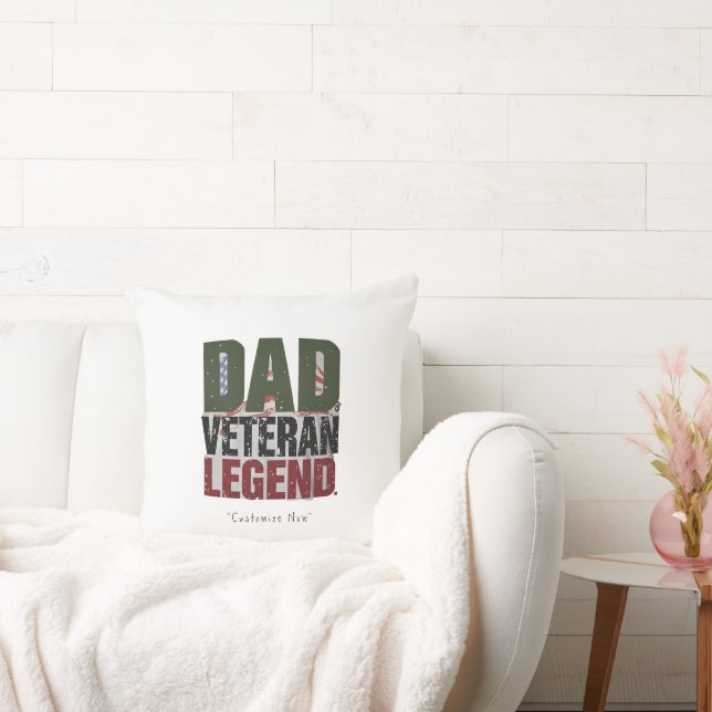 Dad Veteran Legend Pillow – Personalized Dad Gift Kussen (Bank)