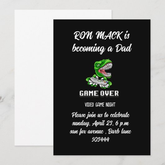 dad videogame night dadchelor party kaart (Voorkant / Achterkant)