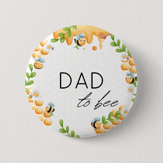 DAD voor de Button van het Baby shower van honingb (Voorkant)