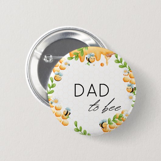 DAD voor de Button van het Baby shower van honingb (Voorkant /achterkant)