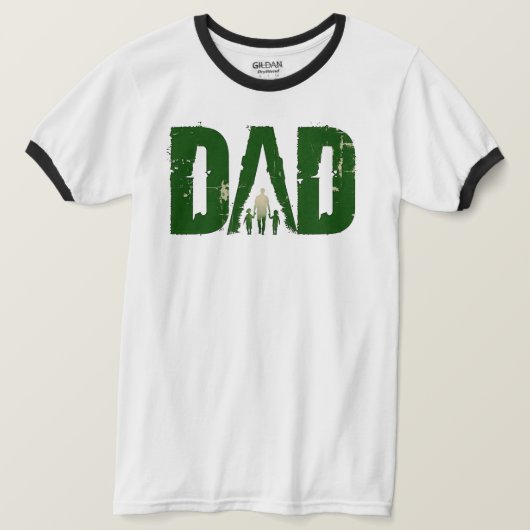DAD Walking met Kinder Ringer T-Shirt (Design voorkant)