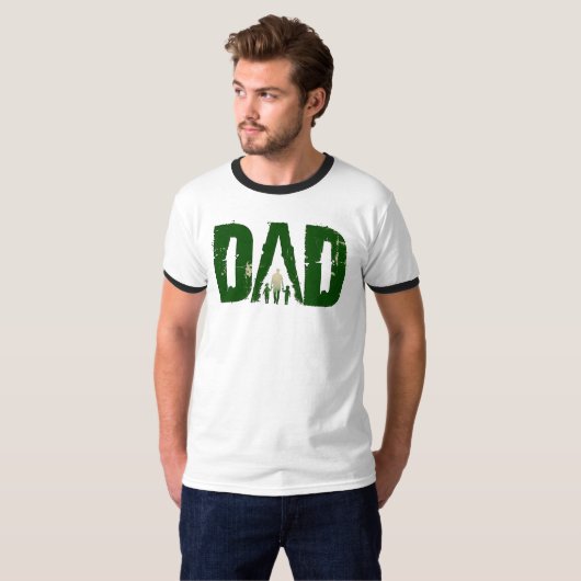 DAD Walking met Kinder Ringer T-Shirt (Voorkant volledig)