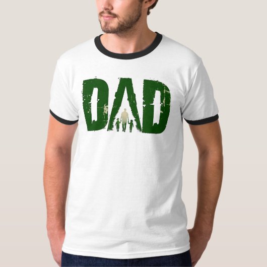 DAD Walking met Kinder Ringer T-Shirt (Voorkant)