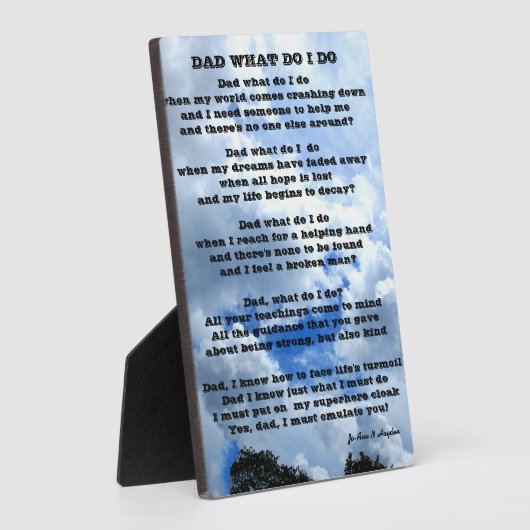 DAD WAT DOE IK GEdicht Plaque Fotoplaat (Zijkant)