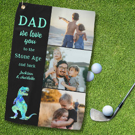 Dad We Love You 3 Photo Collage Funny  Golfhanddoek