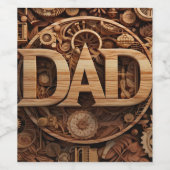 DAD Wood Mechanic Automobiel Wijn Etiket (Enkel label)