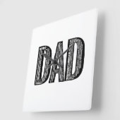 DAD Word Cloud Muur Klok - Vaderdag Hero Gift (Hoek)