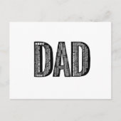 DAD Word Cloud - Vaderdag Briefkaart (Voorkant)