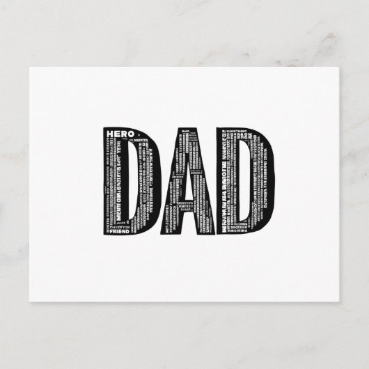 DAD Word Cloud - Vaderdag Briefkaart (Voorkant)