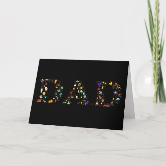 DAD Word Emoji Art Fathers Day Kaart (Voorkant)