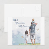 Dad You Are My Hero Briefkaart (Voorkant / Achterkant)