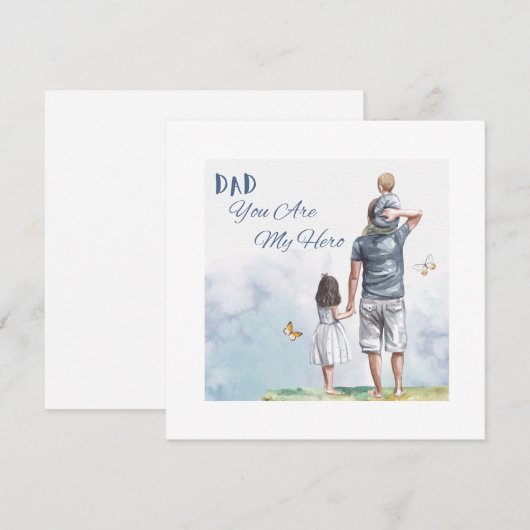 Dad You Are My Hero Feestdagenkaart (Voorkant / Achterkant)