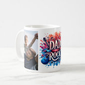 Dad You Rock Custom Foto's Muziek Koffiemok (Voorkant links)