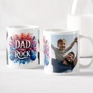 Dad You Rock Custom Foto's Muziek Koffiemok