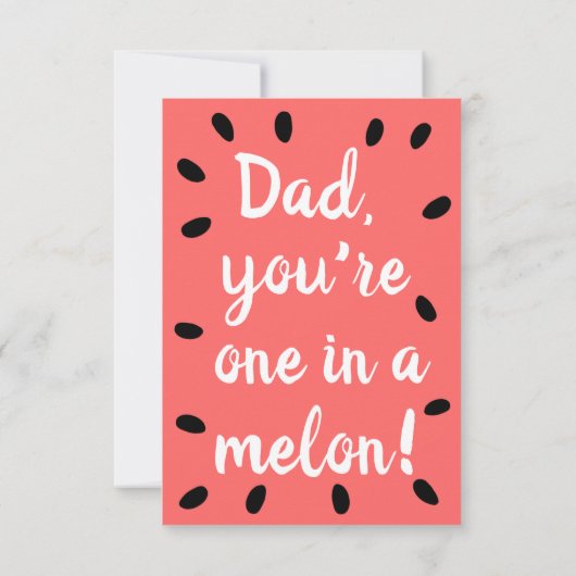 Dad you're one in a melon | Father's Day Card Bedankkaart (Achterkant)