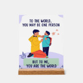 Dad You're The World-Inspirational Fathers Day Acryl Bord (Voorkant)