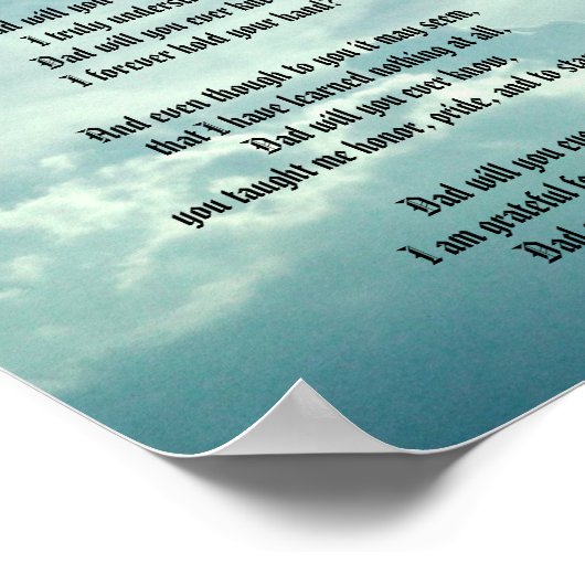 DAD ZAL JE OOIT GEdicht WETEN Poster (Hoek)