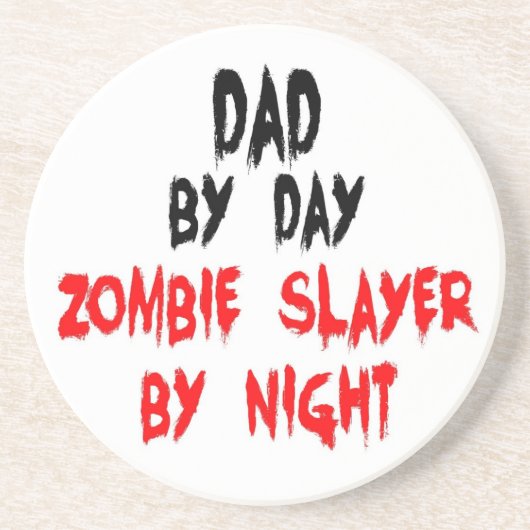 Dad Zombie Slayer Zandsteen Onderzetter (Voorkant)